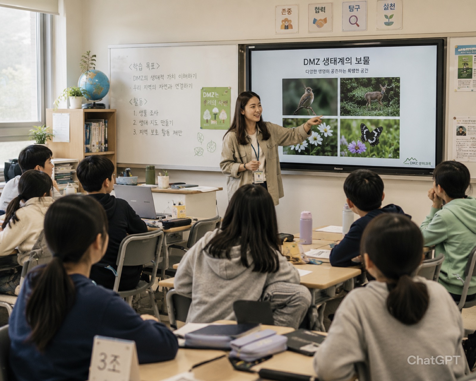 Children in DMZ ecology class